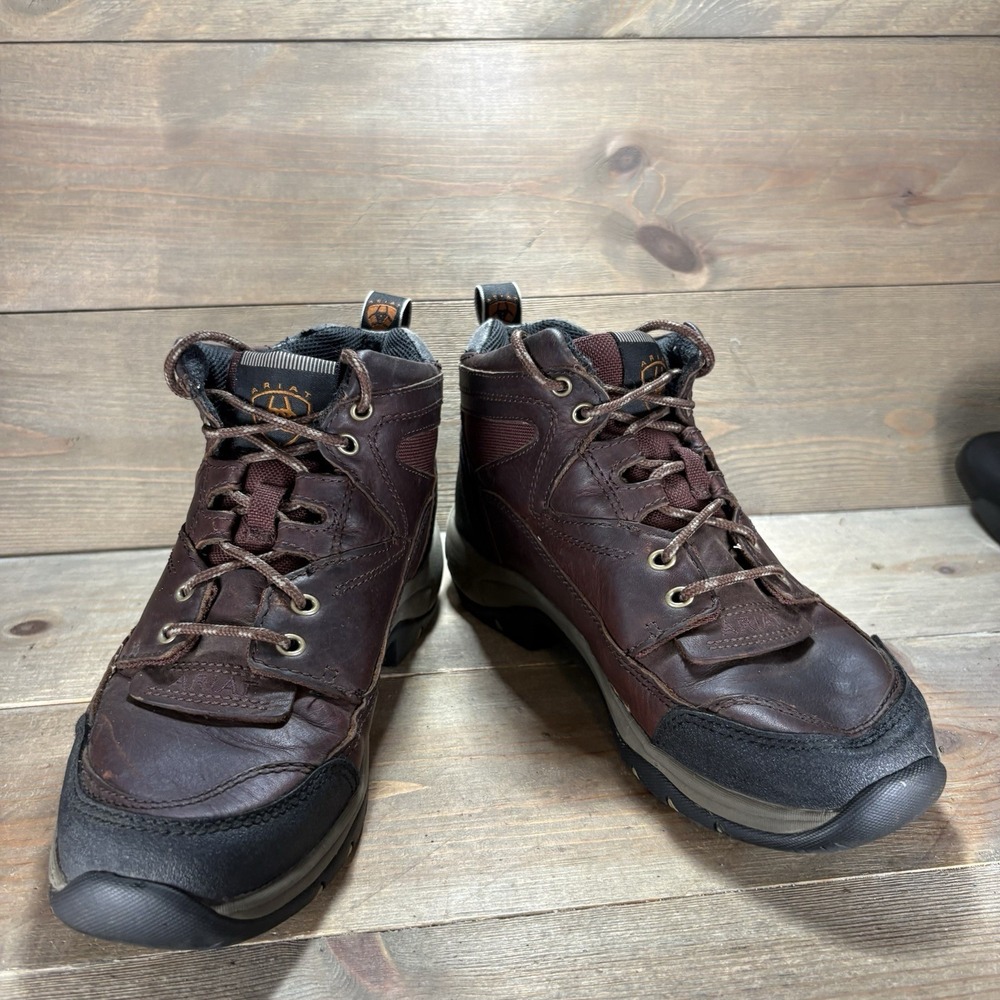 ariat terrain womens size 8 shoes brown leather riding hiking boots - Picture 3 of 9
